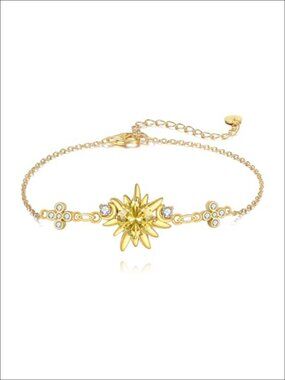 925 Sterling Silver Lab Grown Diamond Sun Birthstone Bracelet Adjustable